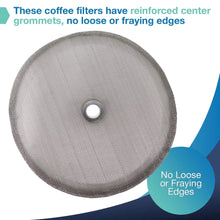 Load image into Gallery viewer, Replacement French Press Filter Screens - (Pack of 2) Universal 4” Diameter, Food Grade 18/8 (304) Reusable Stainless Steel Coffee Filter Mesh, Compatible with Bodum French Press Coffee Makers