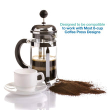 Load image into Gallery viewer, Replacement French Press Filter Screens - (Pack of 2) Universal 4” Diameter, Food Grade 18/8 (304) Reusable Stainless Steel Coffee Filter Mesh, Compatible with Bodum French Press Coffee Makers