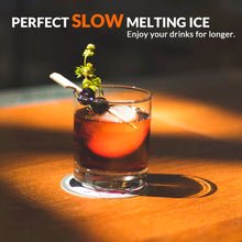 Load image into Gallery viewer, 2.5 Inch Giant Ice Ball Mold - Makes Large Sphere Ice Mold Tray Round Ice Cubes Tray for Massive Sized Whiskey Ice Balls or Make Hot Chocolate Bombs