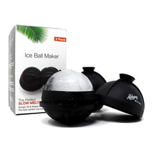Load image into Gallery viewer, Ice Ball Mold - 2.5 inch Round Sphere Large Silicone Ice Cube Tray, BPA Free Non-Toxic - Easy to Fill Molds that make Massive Sized Whiskey Ice, for Cocktails & All Beverages (Pack of 2)