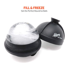 Load image into Gallery viewer, Ice Ball Mold - 2.5 inch Round Sphere Large Silicone Ice Cube Tray, BPA Free Non-Toxic - Easy to Fill Molds that make Massive Sized Whiskey Ice, for Cocktails & All Beverages (Pack of 2)