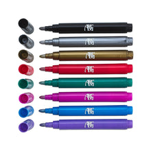 Load image into Gallery viewer, Wine Glass Markers - Pack of 8 Wine Glass Marker Pens Metallic Colors Best Wine Charms Alternative - Fun Wine Accessories - No Smearing &amp; Fast Drying
