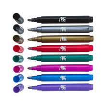 Load image into Gallery viewer, Wine Glass Markers - Pack of 8 Wine Glass Marker Pens Metallic Colors Best Wine Charms Alternative - Fun Wine Accessories - No Smearing & Fast Drying