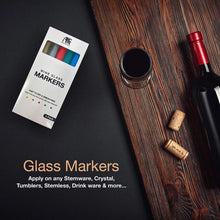 Load image into Gallery viewer, Wine Markers - Pack of 5 Wine Glass Marker Pens Metallic Colors Best Wine Charm Alternative - No Smearing & Fast Drying -Fun Wine Accessories