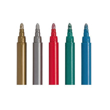 Load image into Gallery viewer, Wine Markers - Pack of 5 Wine Glass Marker Pens Metallic Colors Best Wine Charm Alternative - No Smearing & Fast Drying -Fun Wine Accessories